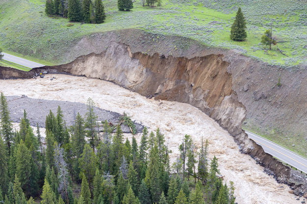 Northeast Entrance Road Damage. Photo by Yellowstone National Park.