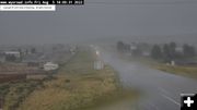 Heavy rain in Pinedale. Photo by WYDOT webcam.