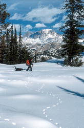 Skiing at Photographer's Point in the Wind River Mountain Range