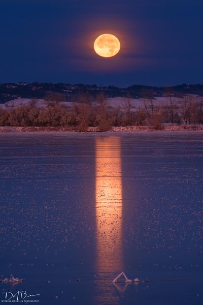 Icy Setting Moon. Photo by Dave Bell.