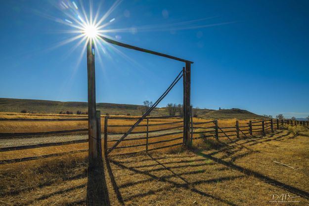 Ranch Gate Shadows. Photo by Dave Bell.