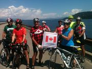 Honorary Member Of Canadian Cycling Team--Entering Sand Point. Photo by Dave Bell.