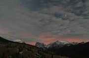 Early Alpenglow With White Clouds. Photo by Dave Bell.