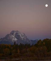 Moon Set Over Mt. Moran. Photo by Dave Bell.