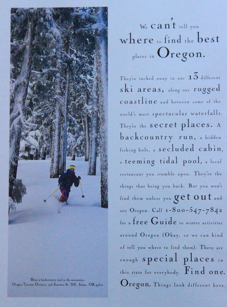 Fred in a National ad for Oregon Tourism / circa 1990. Photo by Fred Pflughoft.