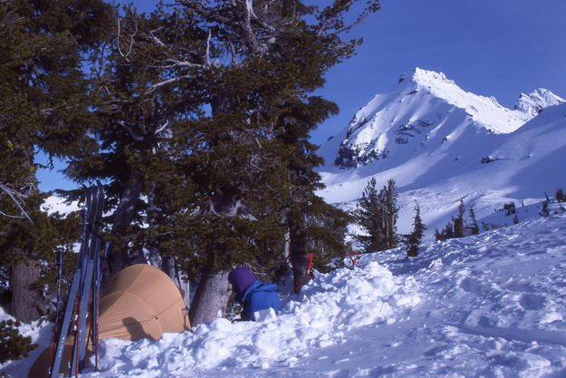 High camp near Broken Top / Broken Top Ski Traverse / Oregon / circa 1988. Photo by Fred Pflughoft.
