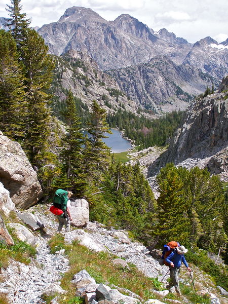 Hiking down the pass back to Clark Lake. Photo by Scott Almdale.