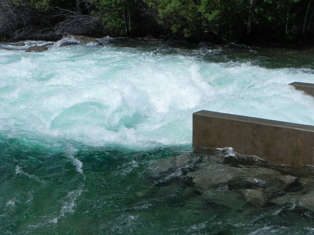 A standing, curled wave just below the Fremont Lake Dam. Photo by Scott Almdale.
