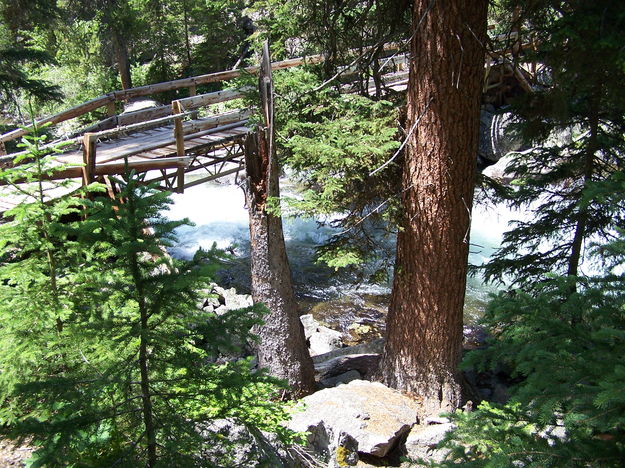 Spanning bridge below merging of Pine & Fremont Creeks. Photo by Scott Almdale.